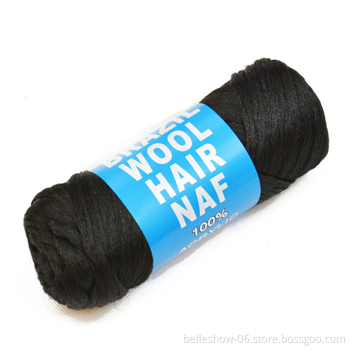 Hot sell hair  12 balls/lot  100% Acrylic 70G brazil wool braids braided hair angola black yarn brazilian wool hair